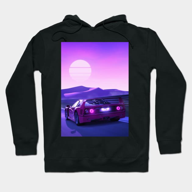 F40 Synthwave Hoodie by mrcatguys